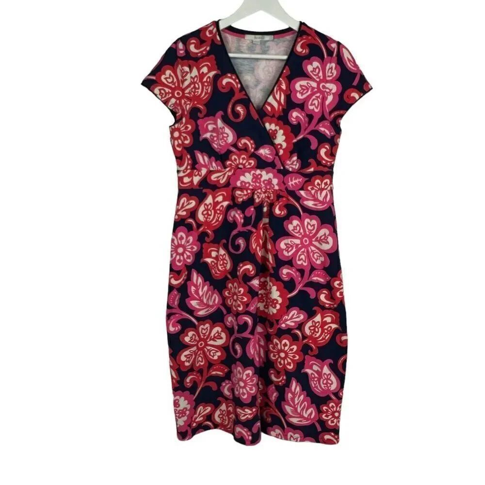 Boden Navy & Pink Jersey Day Dress Size 8